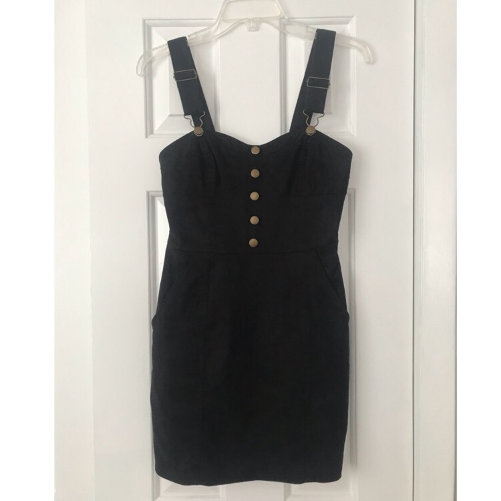 Black Faux Suede Mini Dress